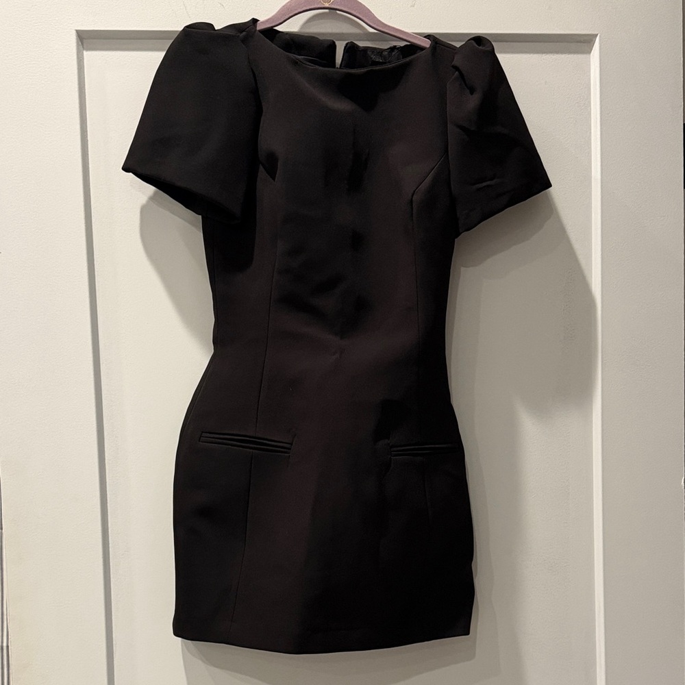 ZARA: Classic Black Puff Sleeve Mini  Dress